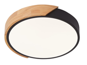 Modern LED Ceiling Light 24W, Oak & Iron Frame, 1600LM Cool White 6000K, Ideal for Living Room & Hallway