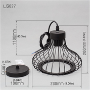Industrial Retro Cage Ceiling Pendant Light, Vintage Hanging Lighting Fixture for Kitchen, Dining, and Loft Spaces