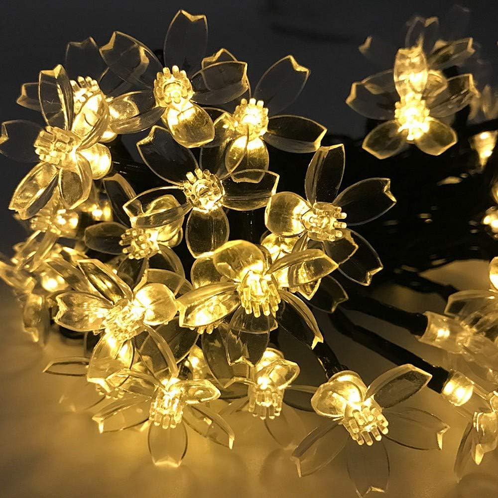 Solar Flower String Lights – 6.5m (21ft), 30 LED Warm White