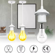 Pendant Light Fitting Set with E27 Holder, Ceiling Rose & Hanging Suspension Kit