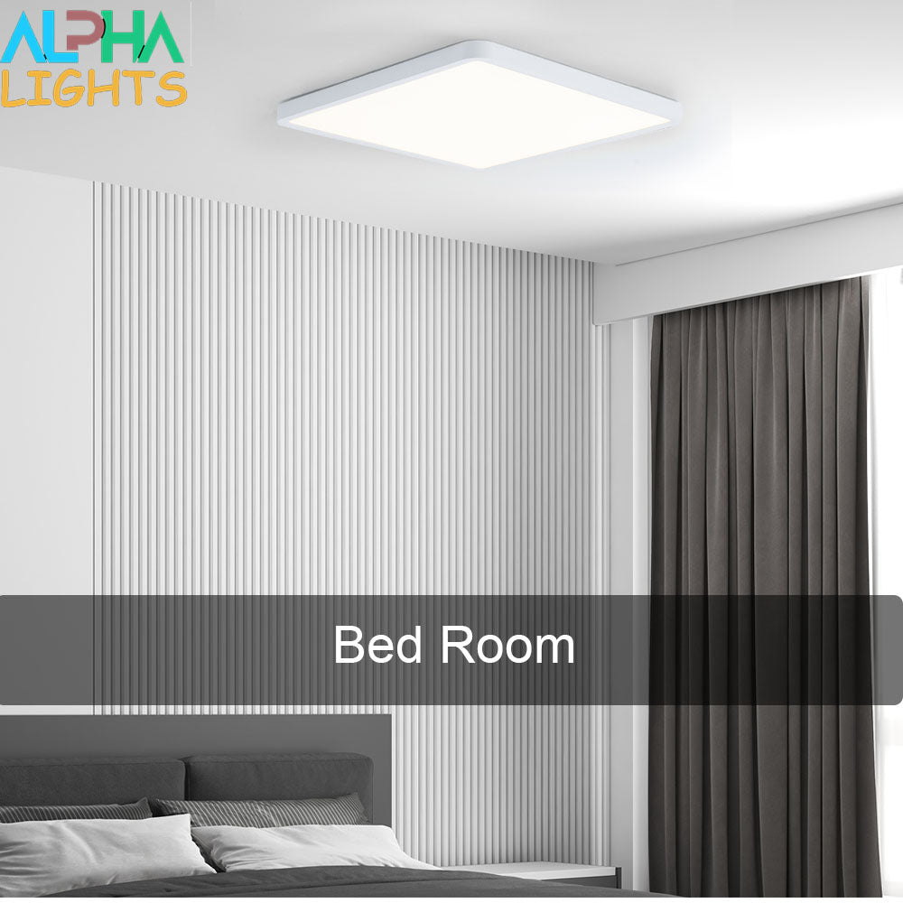 48W LED Panel Ceiling Light – 20 Inch Flush Mount White Fixture for Kitchen, Bedroom & Living Room