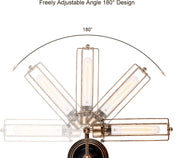 Adjustable Vintage Wall Light with Rustic Metal Cage