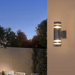 Round Shape LED Up Down Wall Lights, Waterproof Outdoor Garden Porch Sconce Door Wall Lamp, 2 Layers