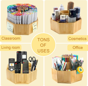 Large Rotating Art Supply Organizer – 360° Spinning Pen & Brush Holder