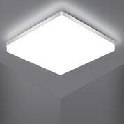 Square LED Ceiling Light, 4320lm, 6000K Daylight White, IP44 Waterproof, Energy-Saving Light for Bathroom, Kitchen, Bedroom, Office