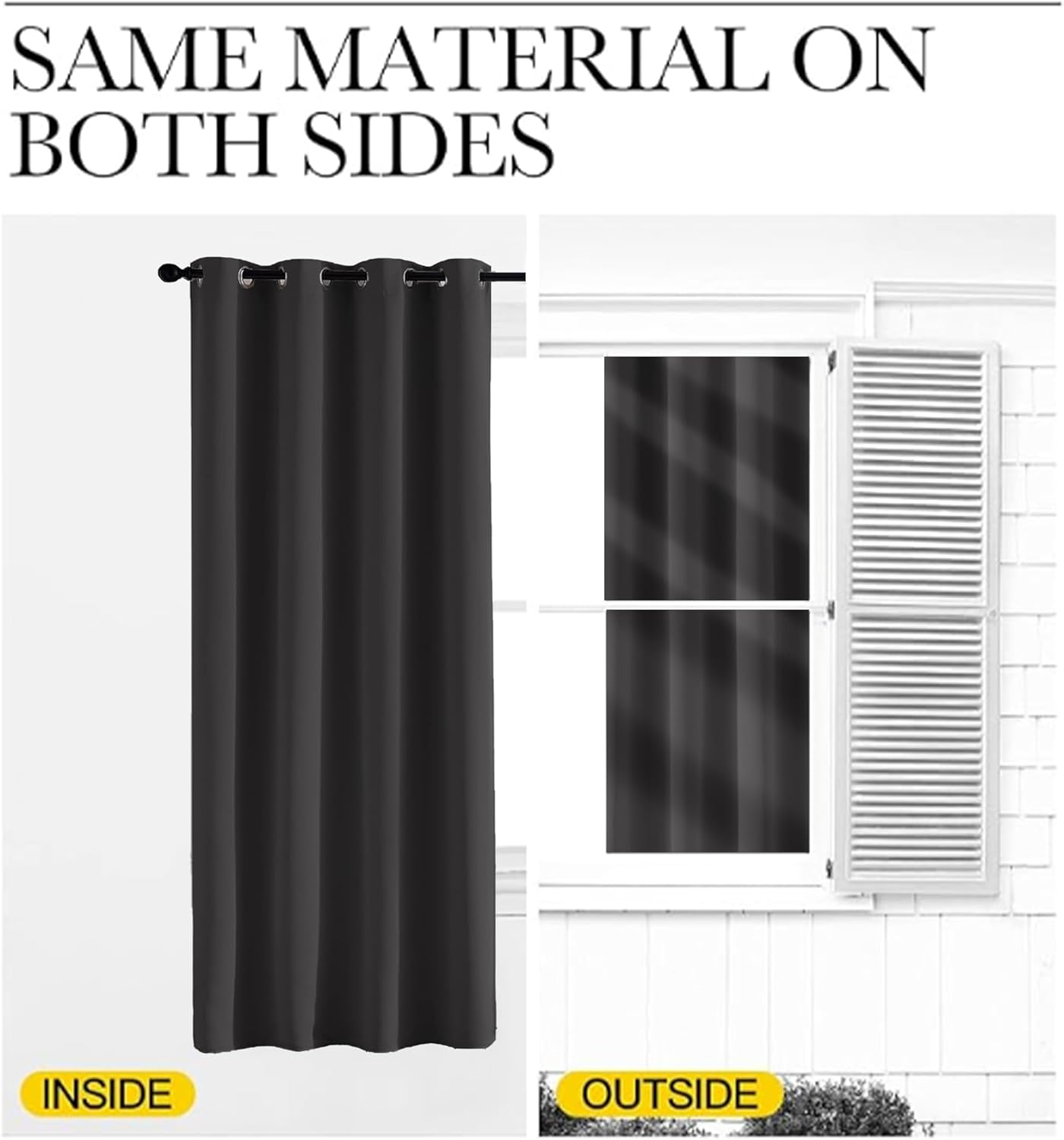 Thermal Blackout Curtains 46x54" – Grey Eyelet Room Darkening Drapes, 2 Panels