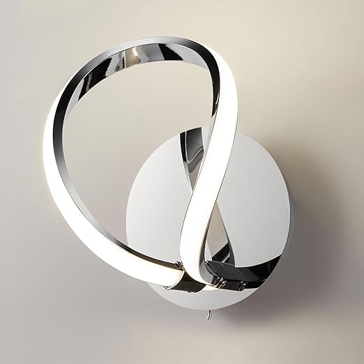 12W Halo LED Wall Light, Polished Chrome, 680 Lumens