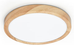 LED Ceiling Light, 12W Wood Grain Flat Small Round Nordic Flush Ceiling Light for Bedroom Living Room Kitchen Bathroom Lights