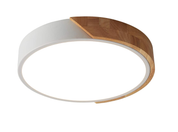 Modern LED Ceiling Light 24W, Oak & Iron Frame, 1600LM Cool White 6000K, Ideal for Living Room & Hallway