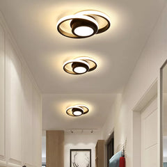 2 Round Shapes, Creative Personality, Modern, Black, White, Small Ceiling Light for Hallway, Wardrobe, Door, Living Room