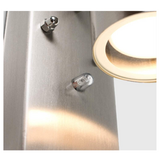 Modern Brushed Chrome IP44 Rated Up/Down Outdoor Security Wall Light