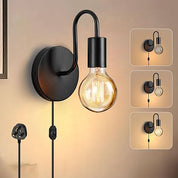 Vintage Industrial Wall Lamp Set with Pull Cord Switch