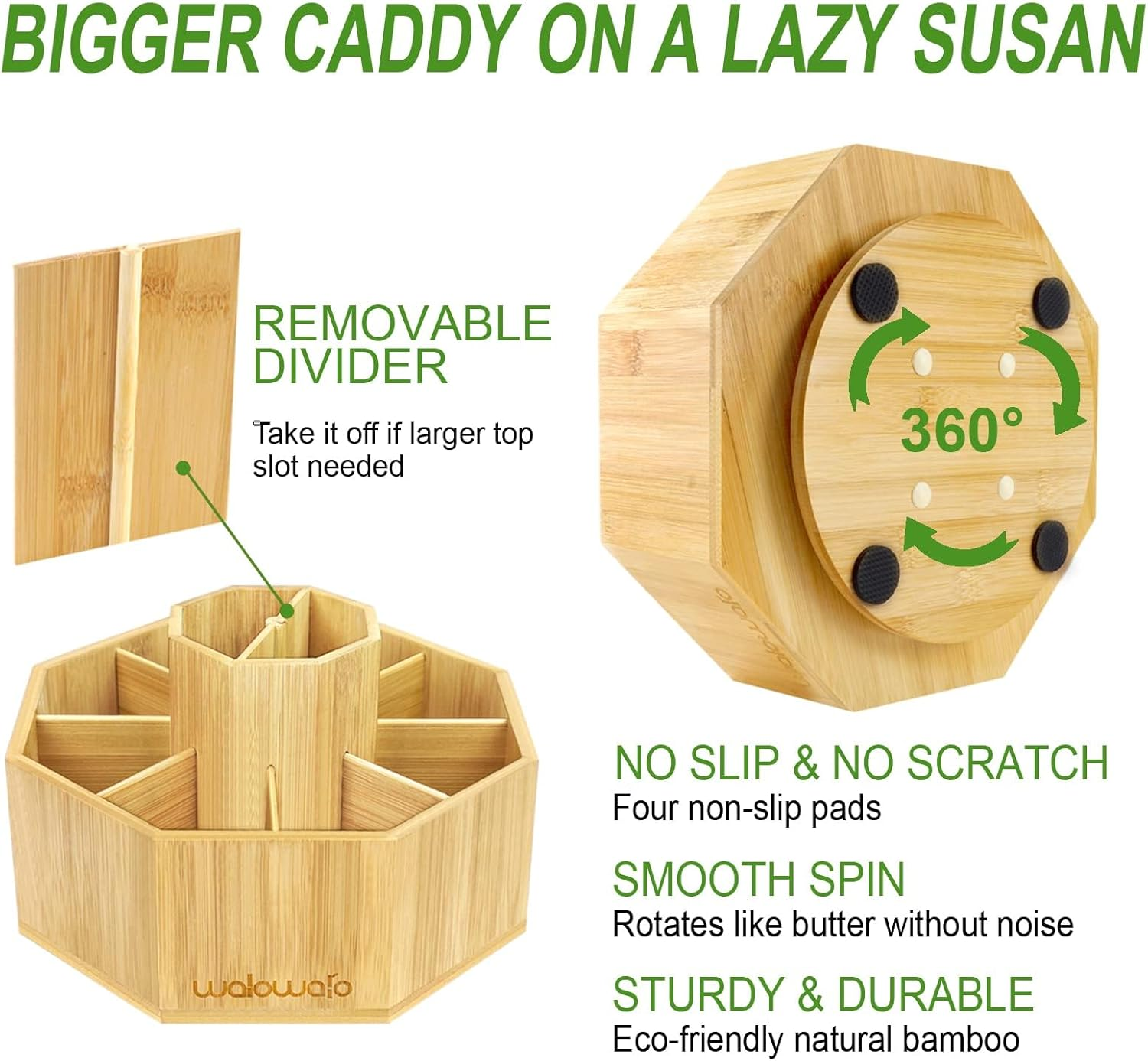 Large Rotating Art Supply Organizer – 360° Spinning Pen & Brush Holder