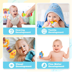 Omgpeike Baby Rattle & Teether Toy Set – 11-Piece Infant Toys with Storage Box, 0–12 Months