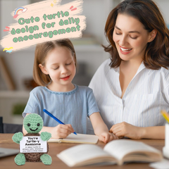 Handmade Crochet Mini Turtle – Cute Motivational Gift & Inspirational Decor