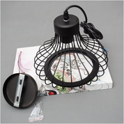 Industrial Retro Cage Ceiling Pendant Light, Vintage Hanging Lighting Fixture for Kitchen, Dining, and Loft Spaces