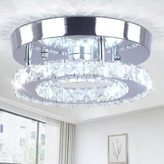Modern LED 3-Ring Crystal Chandelier Light for Home Décor