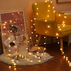 Modern 3m LED String Lights with Remote Control - 20 Warm White Lamps and 8 Lighting Modes