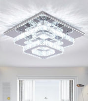 Modern LED 3-Ring Crystal Chandelier Light for Home Décor