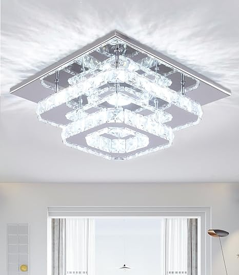 Modern LED 3-Ring Crystal Chandelier Light for Home Décor