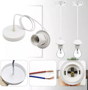 Pendant Light Fitting Set with E27 Holder, Ceiling Rose & Hanging Suspension Kit