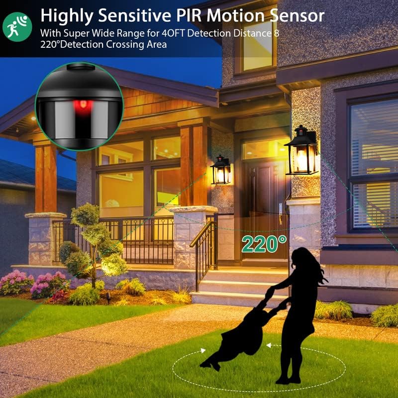 Outdoor Motion Sensor Glass Lamp