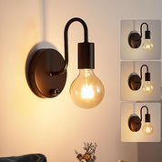 Vintage Industrial Wall Lamp Set with Pull Cord Switch