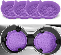 4-Pack Silicone Car Cup Holder Coasters – Universal Non-Slip Car Interior Accessories