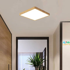 48W Wood LED Ceiling Light Wood Grain, 100V-265V, for Bedroom and Living Room