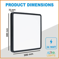 LED Square Ceiling Light, 36W Flat Ceiling Lights, Modern Flush Ceiling Lamp for Hallway and More