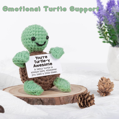 Handmade Crochet Mini Turtle – Cute Motivational Gift & Inspirational Decor