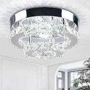 Modern LED 3-Ring Crystal Chandelier Light for Home Décor