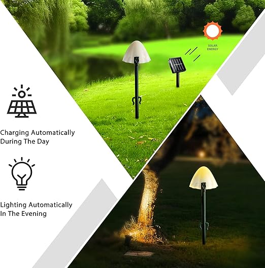 Solar Mushroom LED Garden Lights for Pathway Decoration