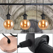 Pendant Light Fitting Set with E27 Holder, Ceiling Rose & Hanging Suspension Kit
