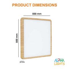 48W Wood LED Ceiling Light Wood Grain, 100V-265V, for Bedroom and Living Room