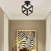 Vintage Hallway Ceiling Light – Black Semi-Flush Mount Ceiling Light for Living Room, Bedroom, Hallway, Kitchen & Dining Room