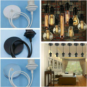 Pendant Light Fitting Set with E27 Holder, Ceiling Rose & Hanging Suspension Kit