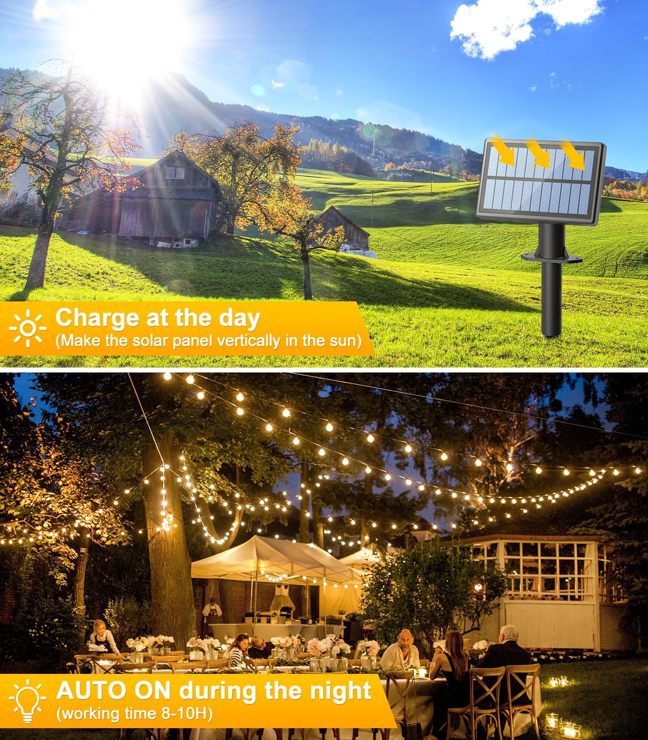 50FT Solar String Lights