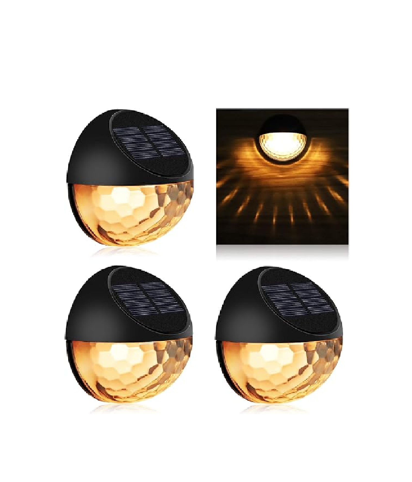 Solar Fence Lights - Warm White (8 Pack) for Garden, Fence, Patio Use