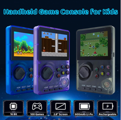 Retro 16-Bit Handheld Game Console with 100 Games, 2.8” Screen, Rechargeable
