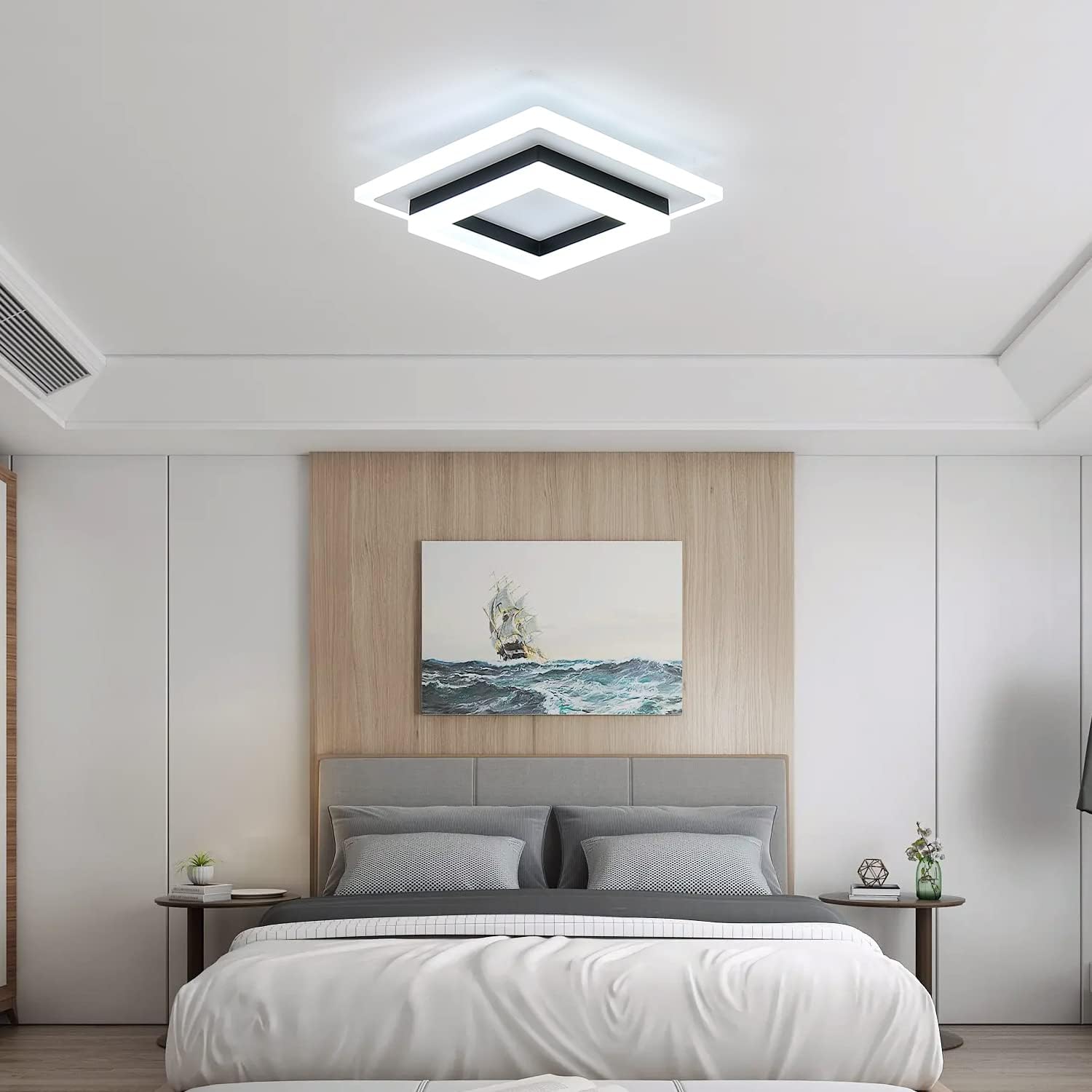 24W LED Ceiling Light, Cold White, Modern Flush Mount