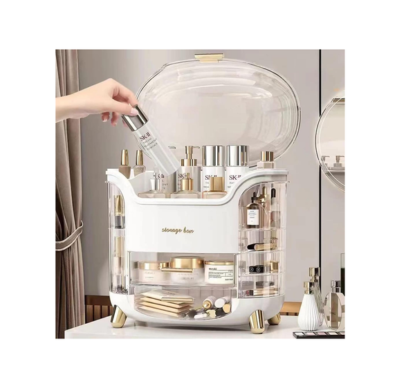 Makeup Storage Organiser with Clear Lid – Dustproof Skincare & Cosmetic Drawers