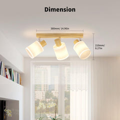 3-Way Kitchen Ceiling Spotlight with Adjustable Wooden Bar