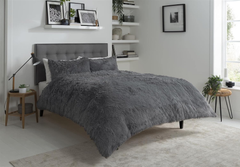 Snuggle Fluffy Duvet Cover Set King – Ultra Soft Warm Winter Bedding, Charcoal Grey