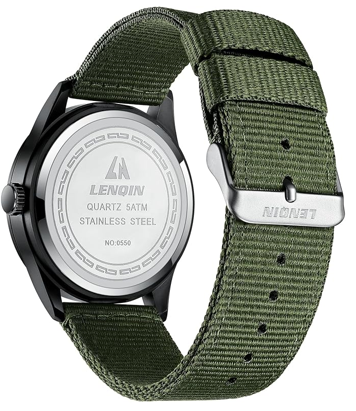 Men’s Military Analog Quartz Watch, Waterproof Tactical Sport Nylon Band