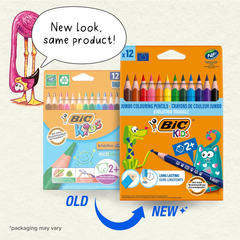 Kids Evolution Triangular Colouring Pencils – 12 Pack, Break-Resistant, Easy Grip