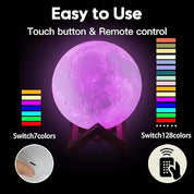 ACED 3D Moon Lamp with 128 Colours & Remote Control