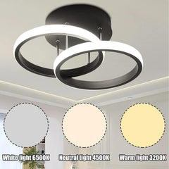 LED Ceiling Lights, Double Circle Ceiling Lights, Natural White 4500K, Suitable for Corridor Balcony Bedroom Corridor Kitchen Office