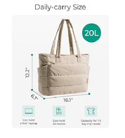 Lightweight Quilted Tote Bag for Women – Puffy Shoulder Handbag with Pockets
