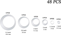 48Pcs Round Acrylic Mirror Wall Sticker Decal Set